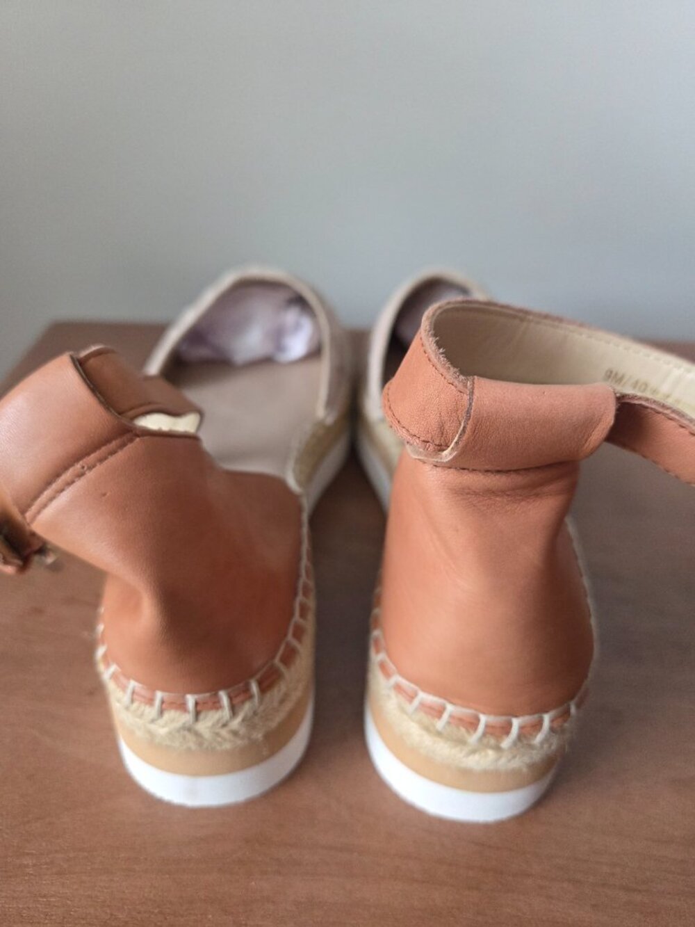 NEVER WORN VINCE CAMUTO BRAFINA GENUINE LEATHER UPPER ESPADRILLE SANDALS SZ 9M - Picture 9 of 14